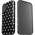 Black and White Polka Dots iPhone 16 Plus Impact Case